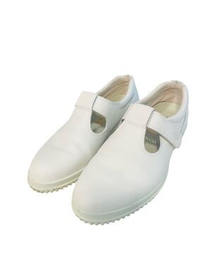 ECCO Soft Women's Mary Jane White Leather Comfort Shoes Sz EU 40 / US 9-9.5